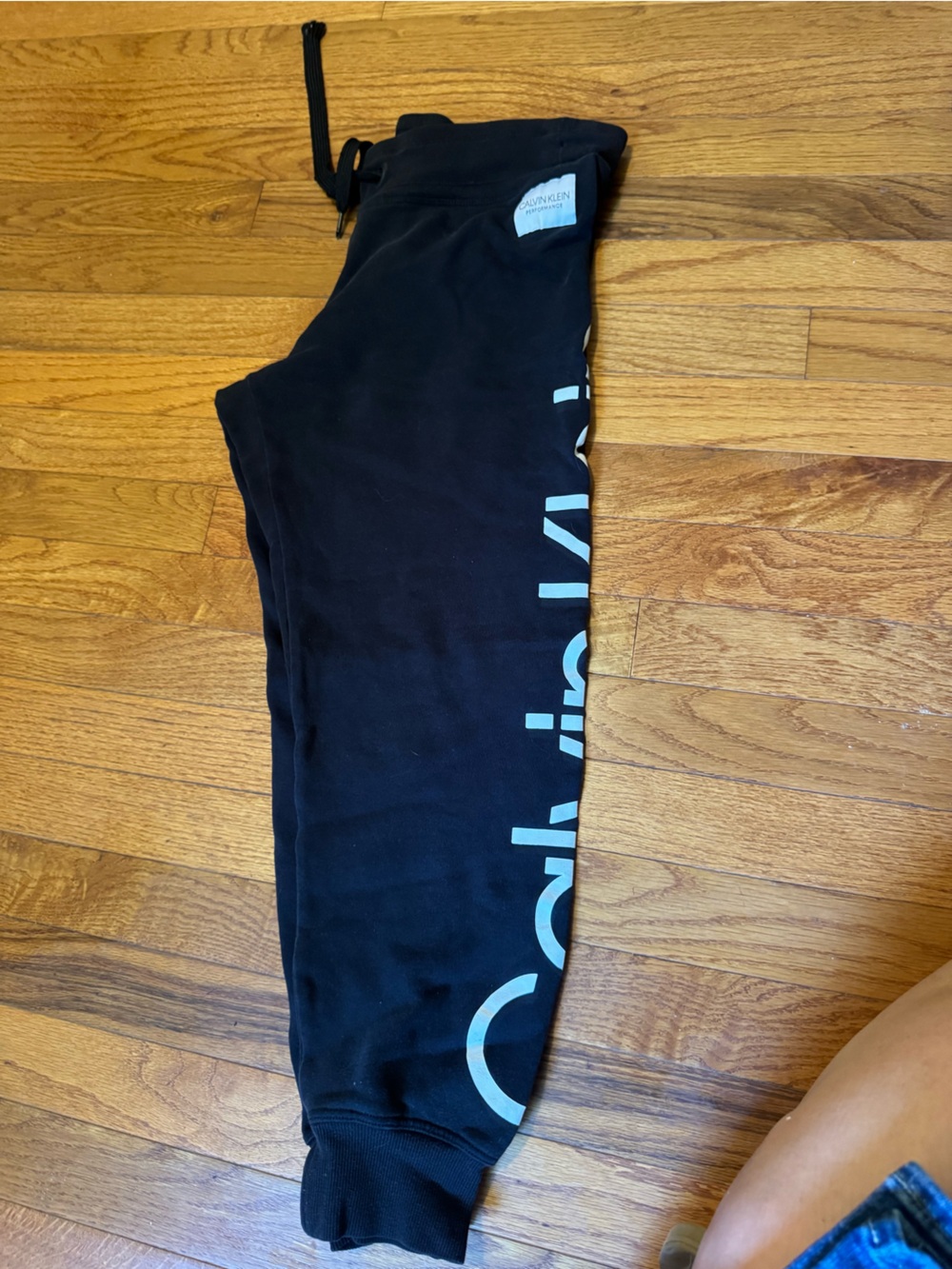 Calvin Klein Black Jogger Pants with White Side Logo